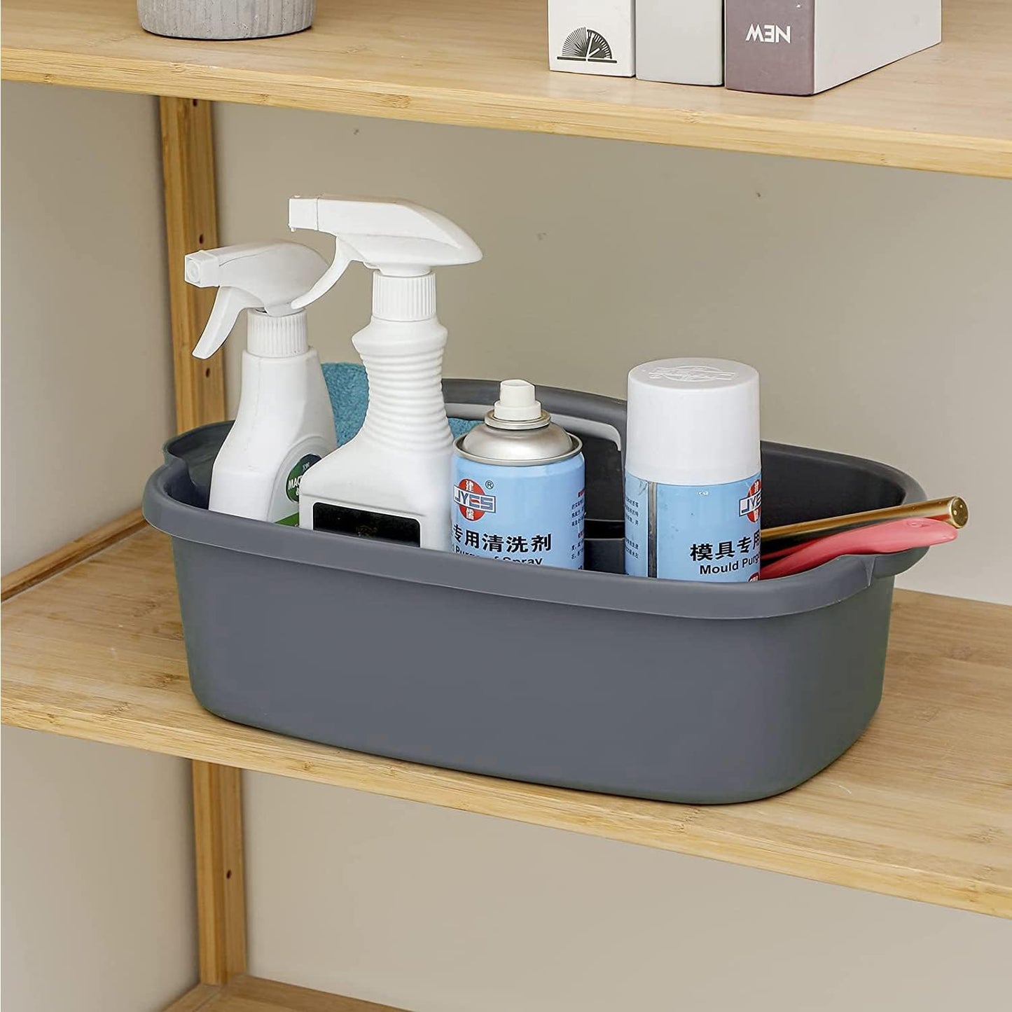 BYUNER Plastic Storage Caddy with Handle Cleaning Supplies Bathroom and Shower Cleaning Caddy Storage Shower Cleaning Products pcs