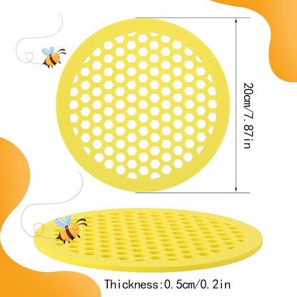 2 Pieces Bee Watering Station, 7.87 Inches Floating Bee Island, Round Floating Butterfly Water Container Feeding Tool for Outdoor B-ee Bath, Thirsty Pollinators