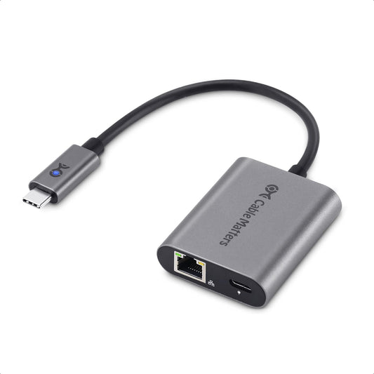 Cable Matters USB C to Ethernet Adapter 2.5 Gigabit with Charging 100W, USB C Hub 2.5gb Ethernet (2.5gbps Ethernet Port) - Compatible with MacBook Pro, iPad Pro, XPS, Microsoft Surface Pro