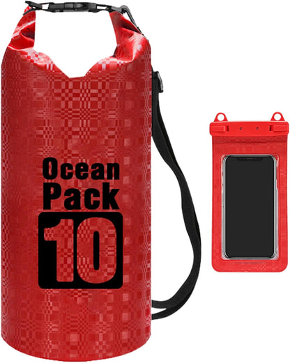 Jvjggag Waterproof Bag, Lightweight Waterproof Pouch, Roll Top Dry Backpack Storage, Ideal for Swimming Camping Hiking Commuting, Protects Gear from Water Splash Dirt Rain Outdoors