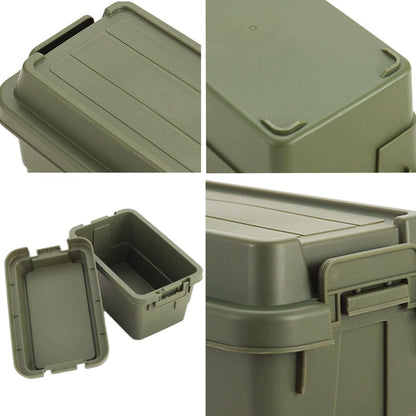 AIMALL Outdoor Mini Storage Box with 6 Seasoning Bottles, 4.52 x 7 x 5.51 Inches, Compact Plastic Container for Camping, Travel, BBQ, and Desktop Use