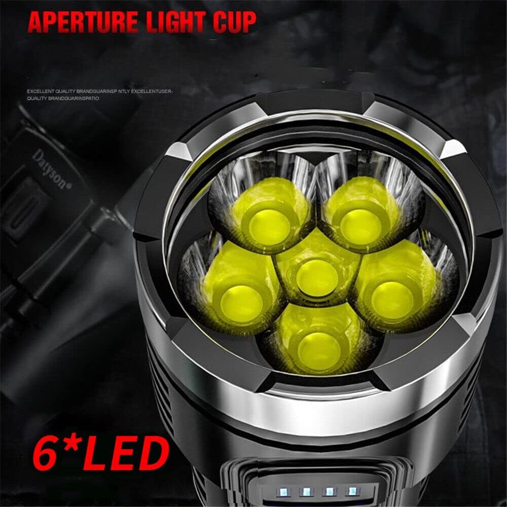 Super Bright 1000000lm Torch 6 Led Flashlight USB Rechargeable Tactical Light (1PCS)