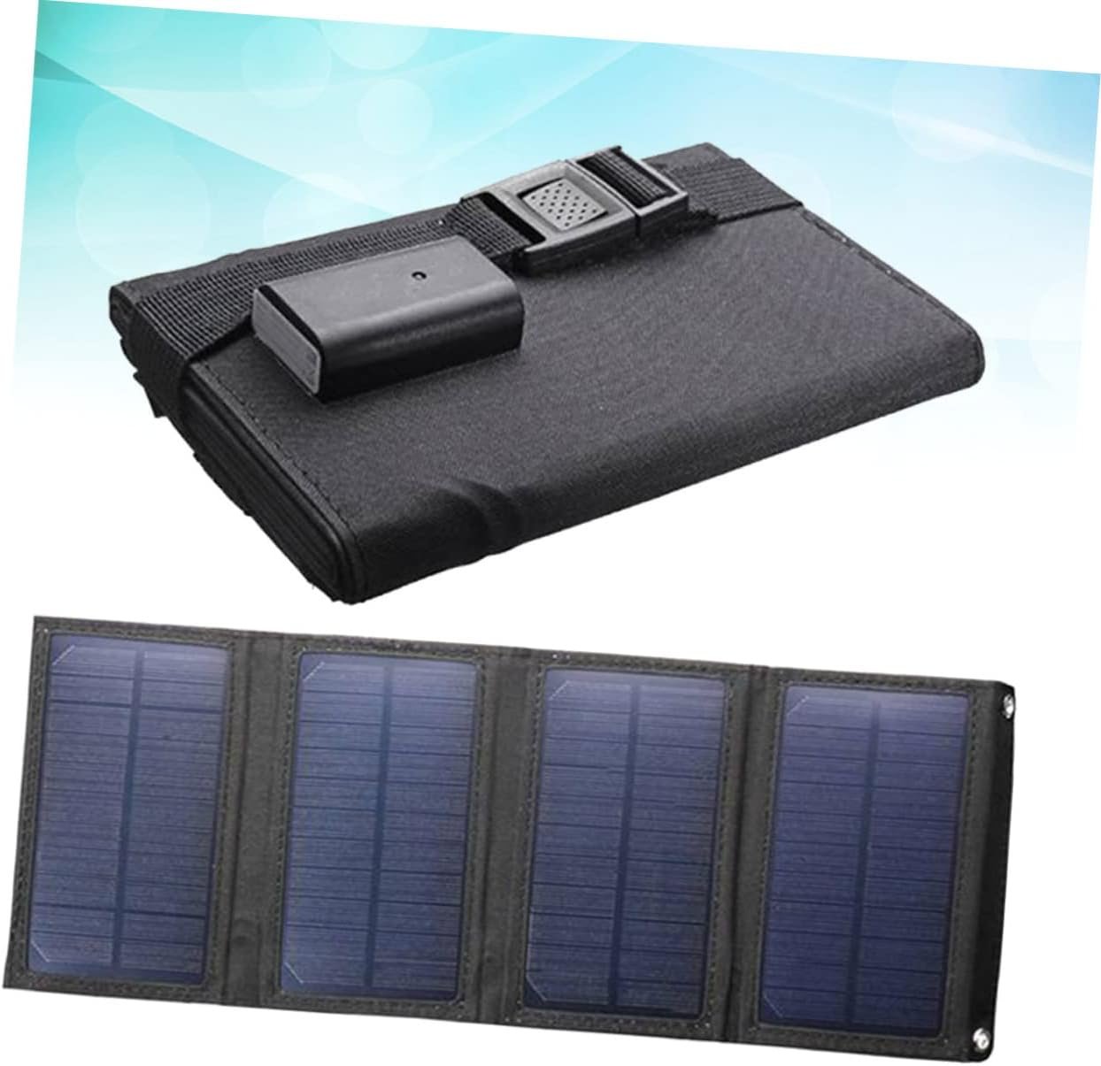 FONDOTIN Ultra-Thin Solar Panel Charger Waterproof Power Bank Compact for Outdoor Mobile Phone Emergency Charger