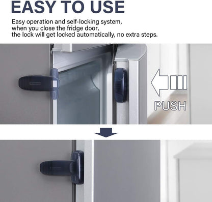 EUDEMON Home Refrigerator Fridge Freezer Door Lock Latch Catch Toddler Kids Child Baby Safety Lock Easy to Install and no Tools Need or Drill
