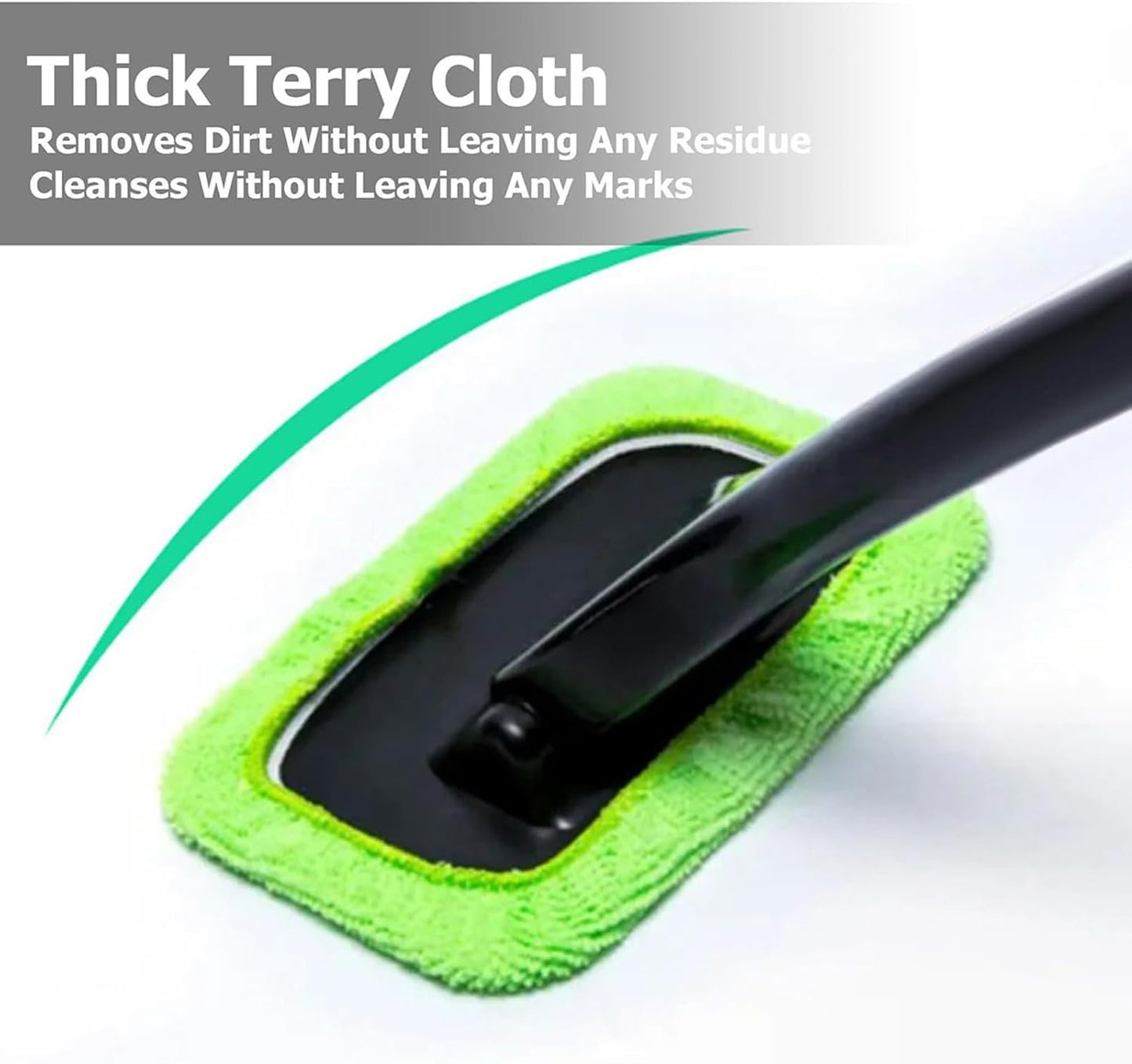 Windshield Cleaning Tool, Detachable Microfiber Brush, Vehicle Detailing Supplies, Dust Removal Accessory, Multi Surfaces Cleaner for Trucks, SUVs, Minivans