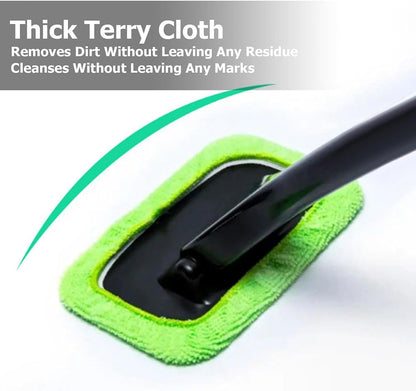 Windshield Cleaning Tool, Detachable Microfiber Brush, Vehicle Detailing Supplies, Dust Removal Accessory, Multi Surfaces Cleaner for Trucks, SUVs, Minivans