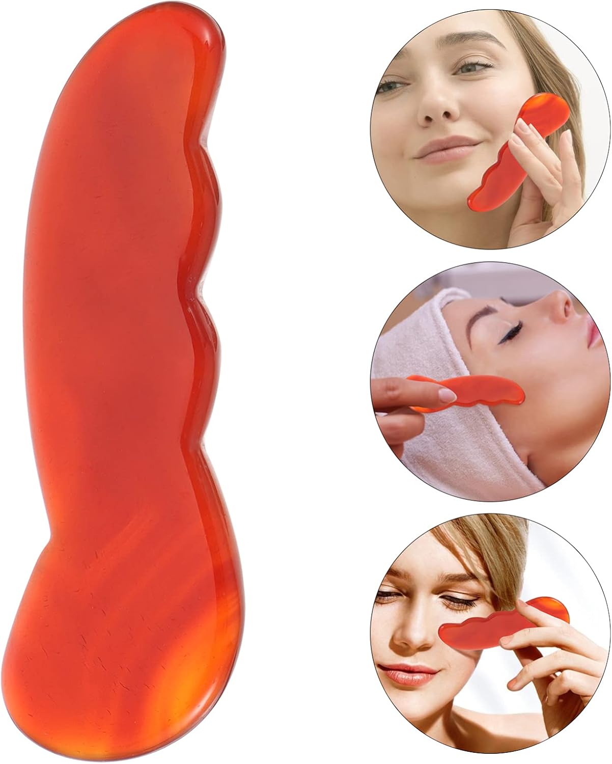 DEARMAMY 1 Pezzo Raschietto Di Raschiatura Massaggio Di Massaggio Per Il Viso Attrezzo Piastra Raschiante Asse Collo e Spalla Facciale Strumenti Per Il Viso Terapia Agata