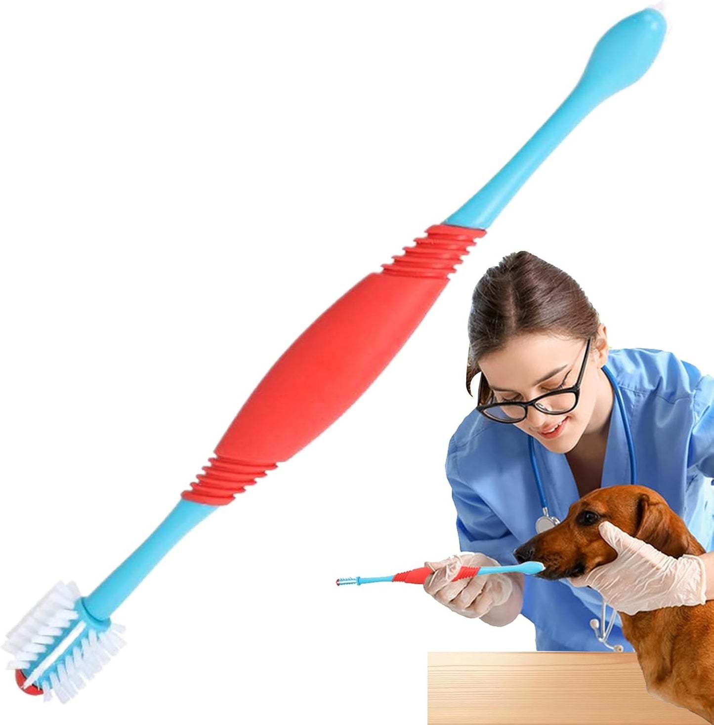 Dog Toothbrushes, Double-Headed Puppy Tooth Brush, Multi-Pet Care Supply, Compact 0.87x8.15 inches, Ideal for Home, Travel, Outdoor Grooming, Bathing, and Apartment Use