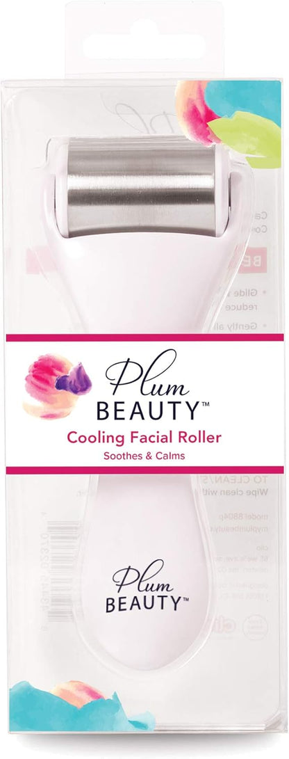 Plum Beauty Cooling Facial Roller, Stainless Steel Barrel Roller, Anti Aging Face Roller, Skincare Tool for Facial Massage, Prevent Wrinkles & Anti Aging for Face & Eyes