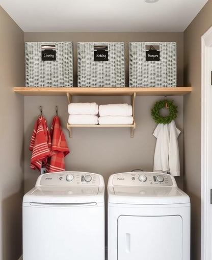 DECOMOMO Wicker Baskets Storage Organization Waterproof Plastic Storage Cubes for Toys, Books, Clothes (Set of 4 - Pastel Green)