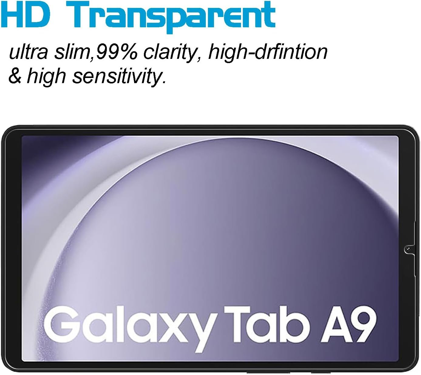 XunyLyee 2-Pack, Screen Protector for Samsung Galaxy Tab A9 8.7 inch SM-X110/ SM-115 2023 Version Tempered Glass Film