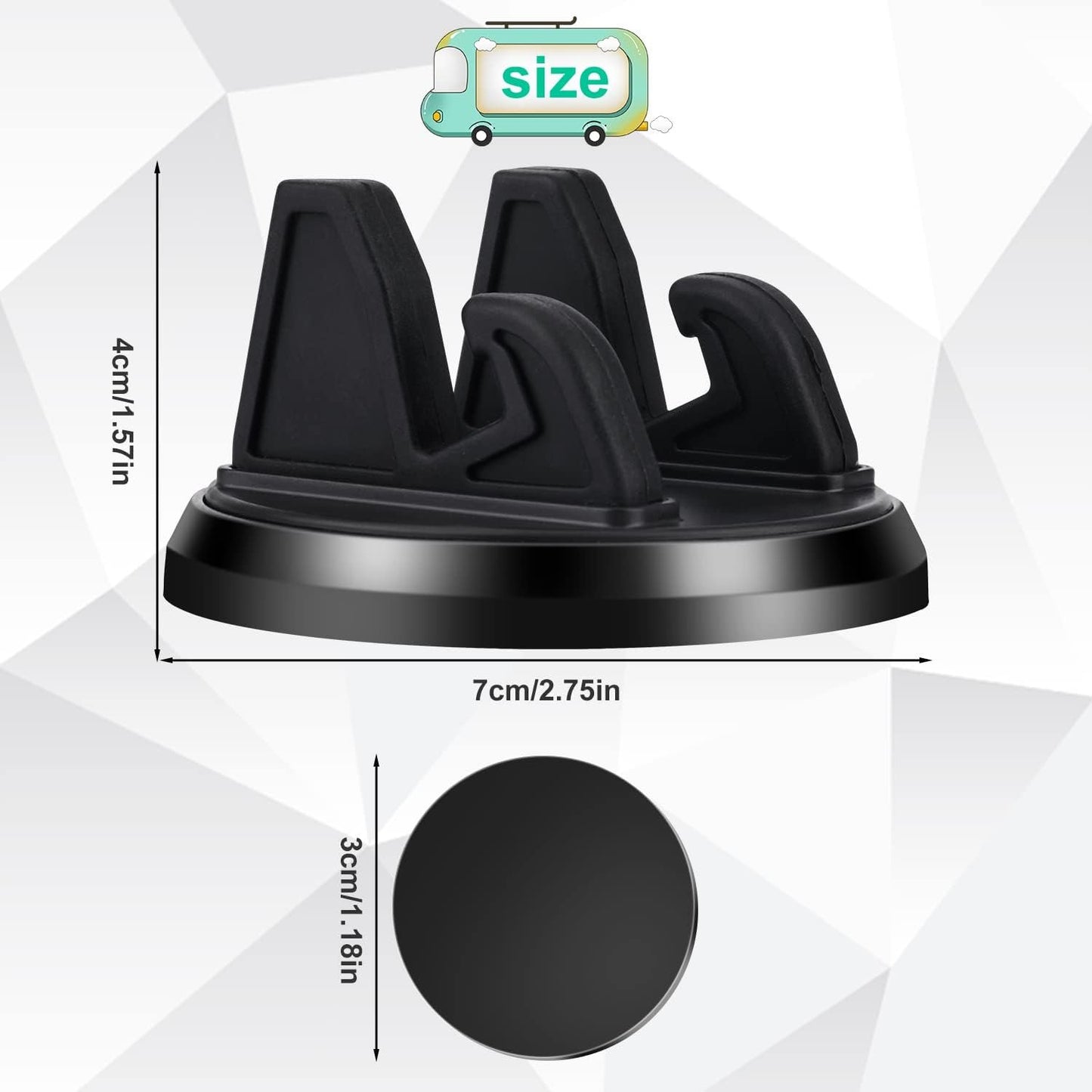 KINBOM Universal Mobile Phone Holder, 360° Arbitrary Rotation Car Phone Holder Dashboard Silicone Non-Slip Dashboard Phone Holder for Car Dashboard (Black)
