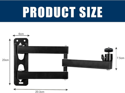 letuxaamz Wall Projector Stand, Three Arms Metal Multi-Angle Adjustable Projector/Monitor Mount with 1/4 Inch Screw Interface Articulated Arm