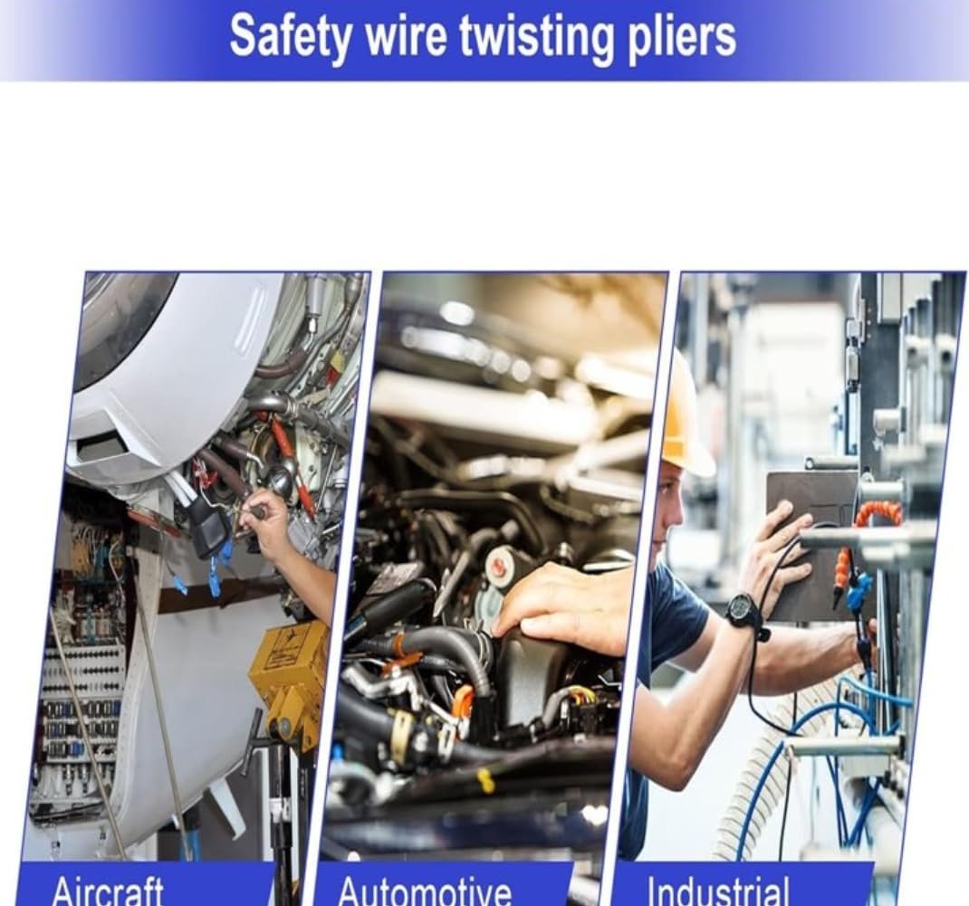 6 Inch Reversible Wire Twister Pliers, Aircraft Wire Twisting Tool for Untwist Tool can Grip, Twist, and Cut Stainless Steel Safety Wire on Vehicles, Machinery, and Aircraft