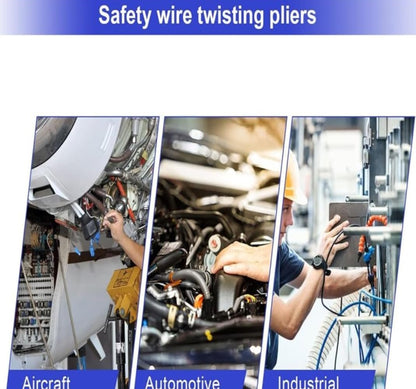 6 Inch Reversible Wire Twister Pliers, Aircraft Wire Twisting Tool for Untwist Tool can Grip, Twist, and Cut Stainless Steel Safety Wire on Vehicles, Machinery, and Aircraft