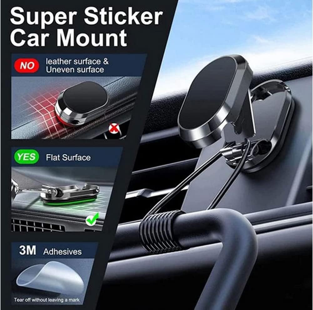 JXBCGAL Car Phone Holder, 360° Rotation Magnetic Car Phone Holder, Universal Magnetic Car Mount for Smartphones with Dashboard