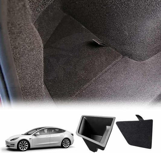 X-CAR Rear Trunk Storage Box Organizer Left Side Bins for Tesla Model 3 Interior Accessories 2017-2023