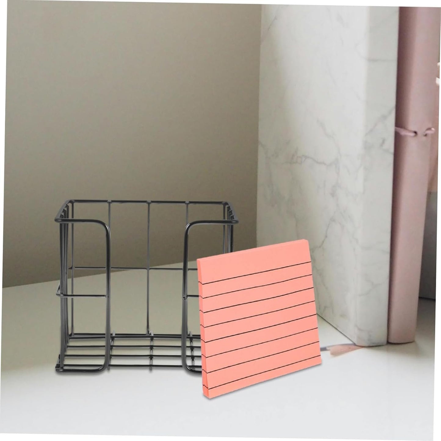 Operitacx Small Notepad Holder for Workspace Organization Elegant Memo Pad Storage Basket Compact Design for and Office Supplies