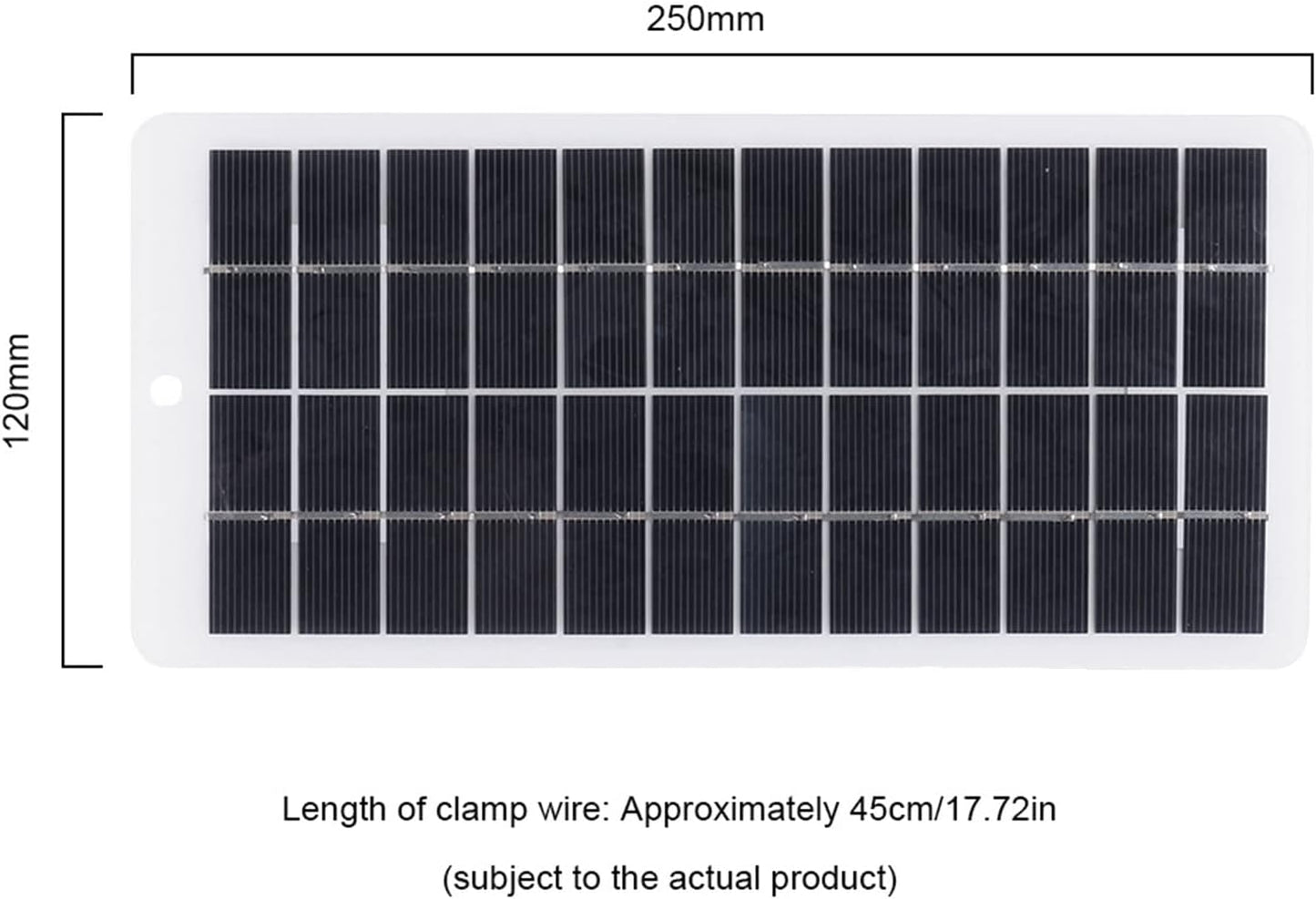 BERZO 5W 12V Solar Panel Portable Solar Power Polycrystalline Siliocone Solar Charger Mini High Efficiency Solar Module with Clips