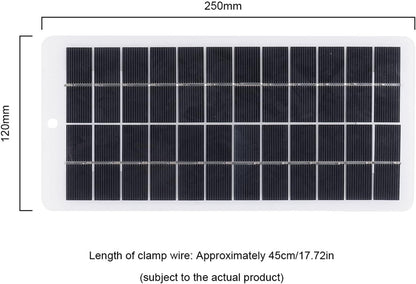 BERZO 5W 12V Solar Panel Portable Solar Power Polycrystalline Siliocone Solar Charger Mini High Efficiency Solar Module with Clips