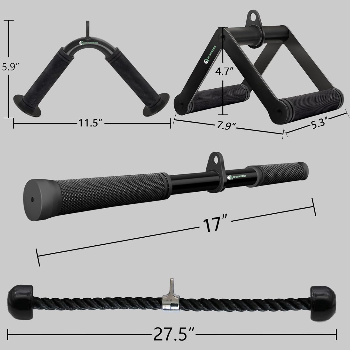 QPARVERS Cable Machine Attachment Set LAT Pulldown Attachments Weight Machine Accessories for Home Gym