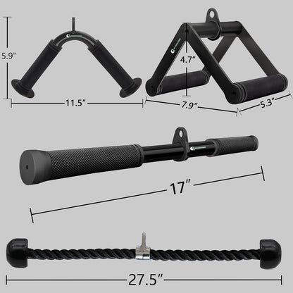 QPARVERS Cable Machine Attachment Set LAT Pulldown Attachments Weight Machine Accessories for Home Gym