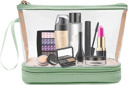 Gungtj Travel Backpack, Portable Transparent Makeup Holders, Cosmetic Storage Organizer, 8.66 x 3.54 x 6.3 Inches, Vanity Case For Traveling Needs, Toiletries Accessories, green, Please refer to