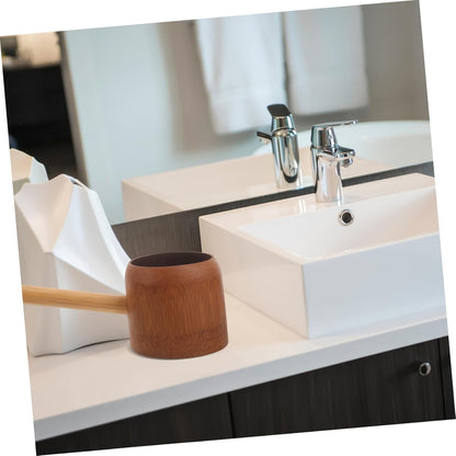 Amosfun Natural Water Ladle Ergonomic Bath Scoop for Hair Washing and Gardening Comfortable Grip for Rinsing and Watering Essential Bathroom Tool