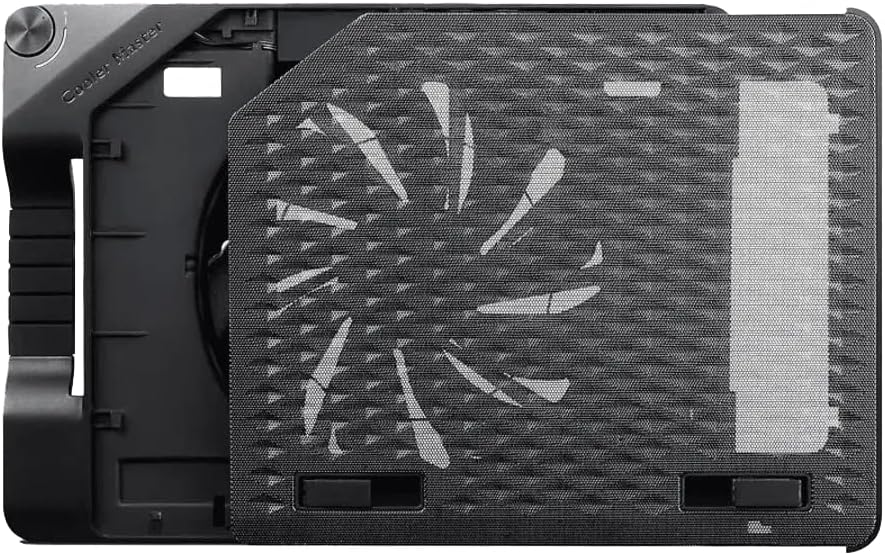 Cooler Master ErgoStand III - Ergonomic Laptop Cooling Stand, 6 Adjustable Height Settings, 230mm Ultra Silent Fan with Speed Control, Metallic Mesh Plate - Supports Laptops & Tablets Up to 17"
