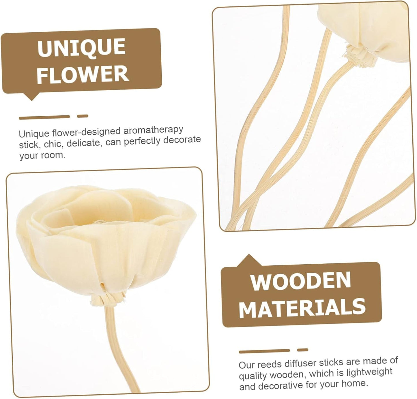 GLEAVI 10Pcs Flower Diffuser Sticks Dried Aromatherapy Sticks for Home Fragrance Sticks for Essential Oil Diffuser Decor Kitchen Bedroom Living