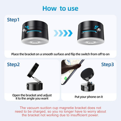 Magnetic Car Phone Holder with Strong Suction Cup, Universal Mobile Phone Holder 360° Rotatable and Foldable, Compatible with All Smartphones for Car, Home, Gym (White)