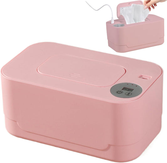 Baby Wipe Warmer Thermostat Diaper Wipe Warmer Adjustable Wipes Warmer USB Heating Wet Wipes Warmer Large Wipe Holder for Baby Nursery Baby Wipe Warmer