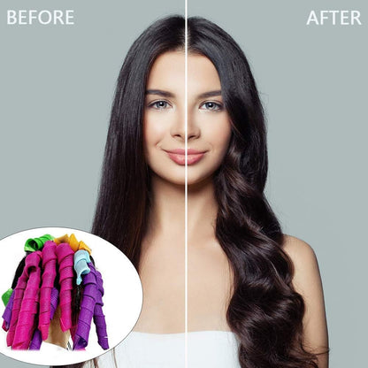 40pcs Spiral Hair Rollers DIY Overnight Heat Free Hook Curling Curlers Hair Curlers Hair Styling Tools for Women (Purple and Pink, 55cm)