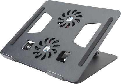 Laptop Stand, Notebook Riser Holder with Stepless Adjustable Cooling Fan Design, Ergonomic Rotatable Laptop Holder for Devices 11 to 17.3 Inches