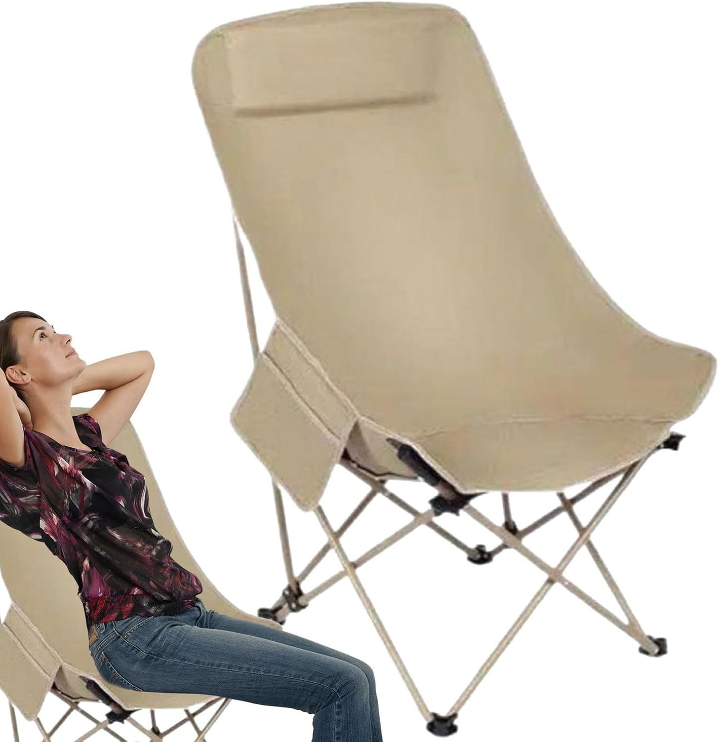 Folding Camping Chair, Portable Beach Seat, Breathable Outdoor Gear, 35.83 x 18.11 x 18.11 Inches, Lightweight Travel Furniture, for Garden, Hiking, Fishing, Picnic, Sports Events