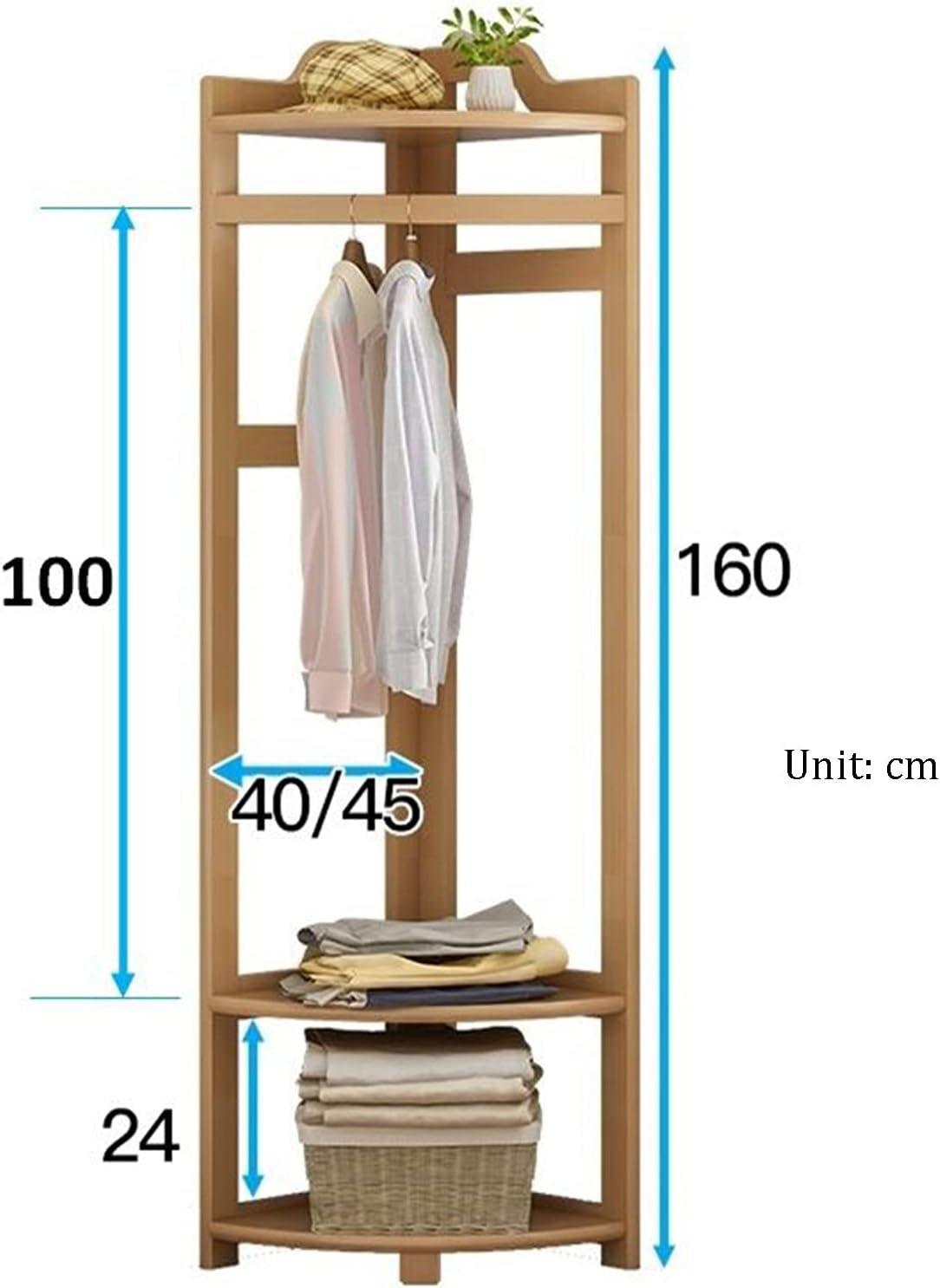 Generico Appendiabiti angolare - Elegante Organizer Indipendente per Vestiti per Ingresso, Camera da Letto e corridoio - Spazio salvaspazio per Cappotti, Scarpe, Cappelli e Borse - Mobili Moderni Fun