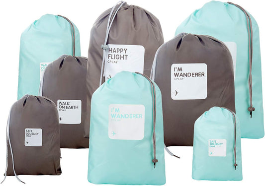 Comius 8 x Travel Bags, Soft Waterproof Bag, Portable Shoulder Bag, Cosmetic Suitcase, Laundry Toilet, Drawstring Bag