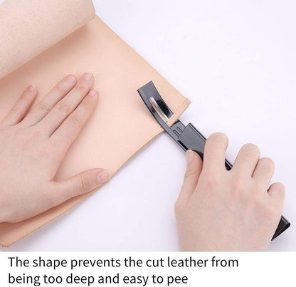 Skiver Leather Thinning Skiver DIY Skiving Safety Beveler Skiver with Blades Craft Tool Planing Scraping (Black)