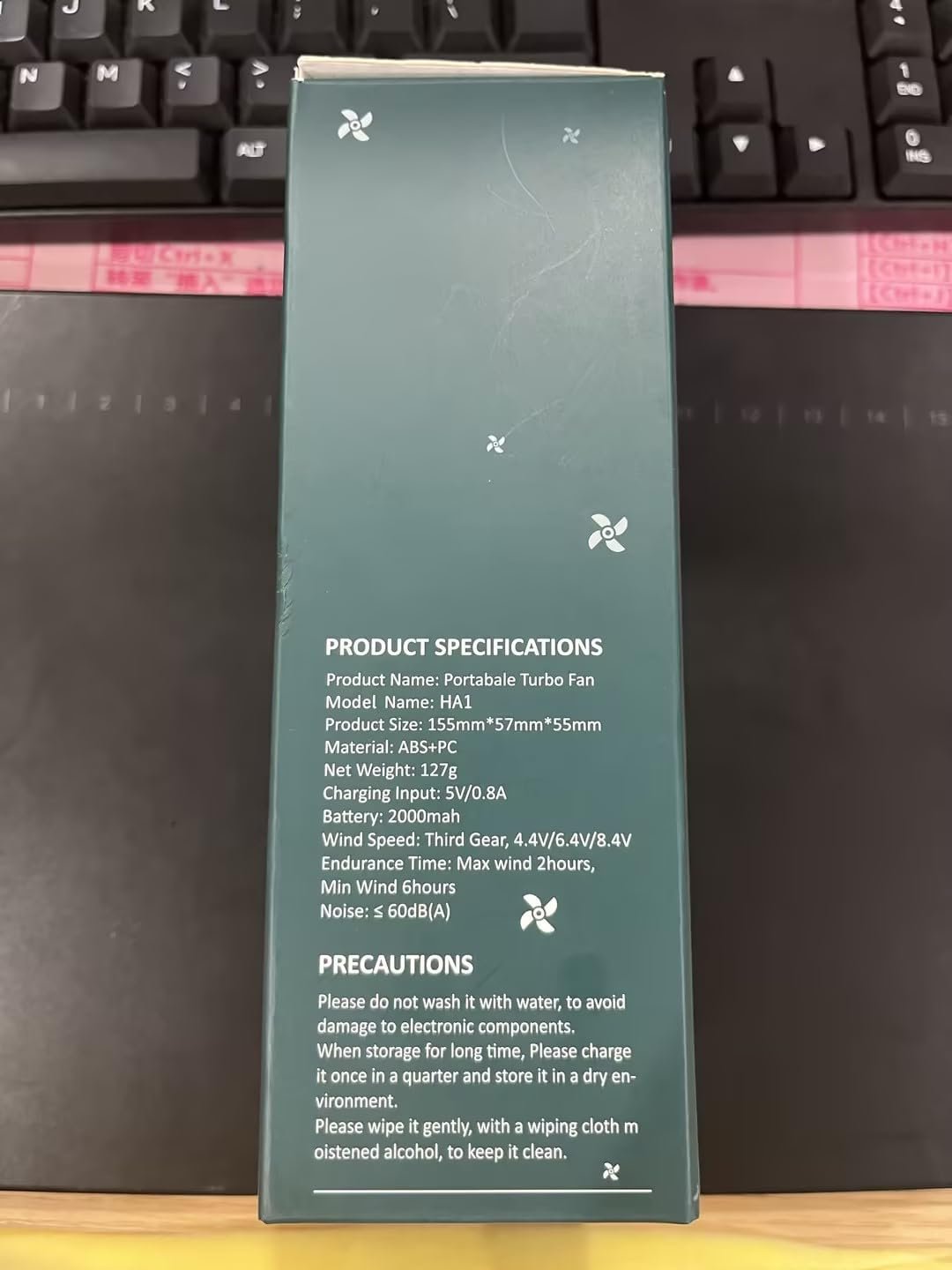 KENSUKA Handheld Fan with Aromatherapy HA1, Portable Hand Held Fan with 2000aMh USB Rechargeable Battery, 3 Speed Adjustable, Ideal for Travel, Makeup, and Outdoor Personal Cooling