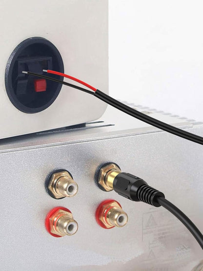 CableCreation RCA to Speaker Wire Adapter, 2 Bare Wire Cables to RCA Plug Adapter Repair Cord Compatible with Speaker Amplifier, Audio Video AV Receiver, TV, Subwoofer (2Pack 20AWG 3.3FT)