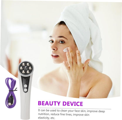 Generic Beauty Instrument Face Facial Massage Device Remover Kit Mask Cosmetics Massager Wrinkle Skincare Facial Tools Skin Care Tools Facial Massage Tool Beauty Device Abs White
