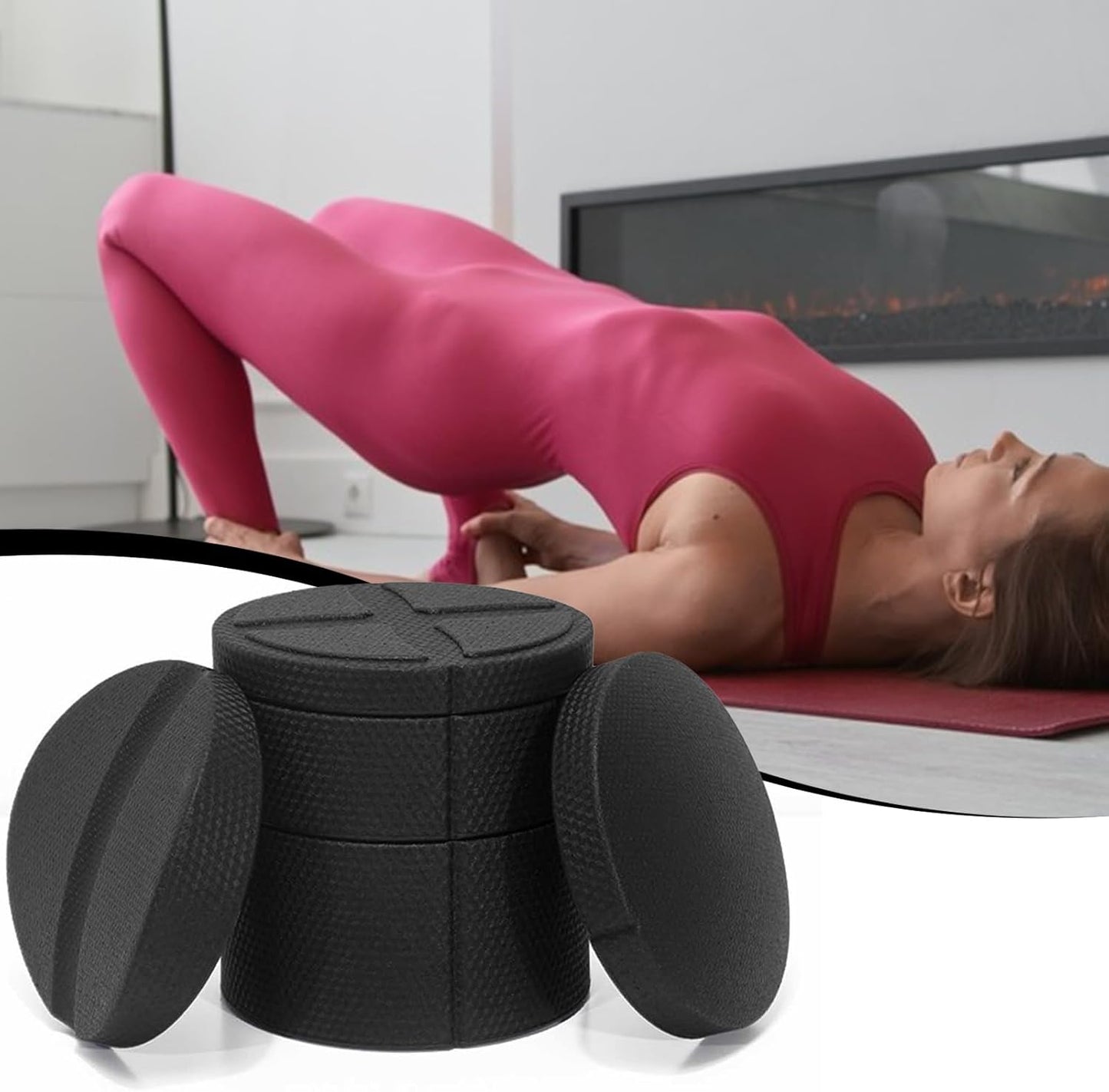 Uhngw Yoga Back Roller, Rullo Massaggiante Ergonomico, Attrezzatura Ergonomica Per Stretching, Attrezzi Fitness Per Palestra Casa E Studio Pilates Yoga