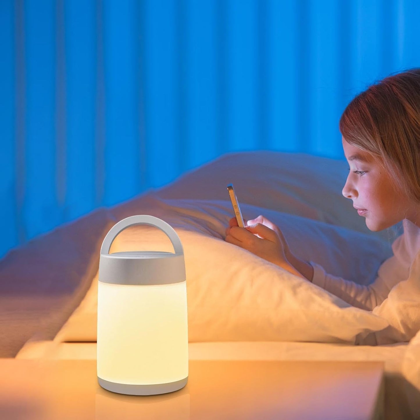 Wrohto Kids Night Lamp, Remote+Touch 10 Colors Baby Night Light, Smart Portable Bedside Lantern, Adjustable Brightness, Timer Function, Perfect for Bedroom Lighting, 5.71x3.27 inches