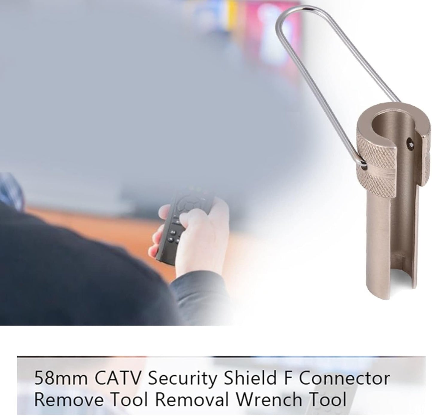 Strumento di Rimozione Connettore F, Strumento Chiave di Rimozione 58 Mm CATV Security Shield Strumento di Rimozione Connettore F per Cavo Coassiale RG6 RG59 RG11