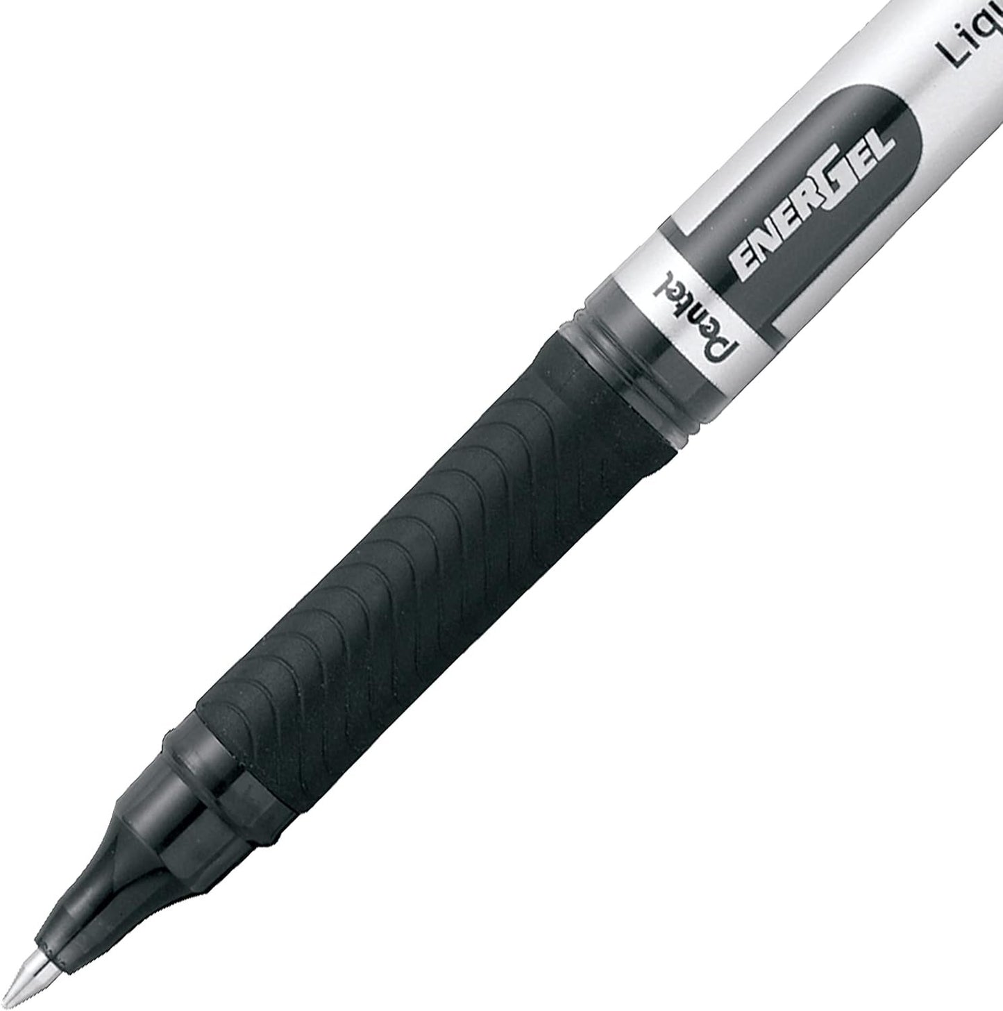 Pentel EnerGel Liquid Gel Rollerball Pen with Cap to Protect Pockets, Everyday Writing, Office Supplies, School Supplies, 0.7mm Medium Point, Black Ink, BL17BP2-A, 2 Pack