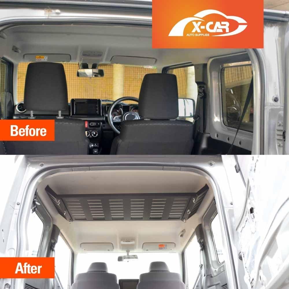 X-CAR Rear Rack Storage Celling Shelf for Suzuki Jimny 3-Door 2018-2025 Internal Trunk Expansion Durable Interior Bracket Luggage Organizer