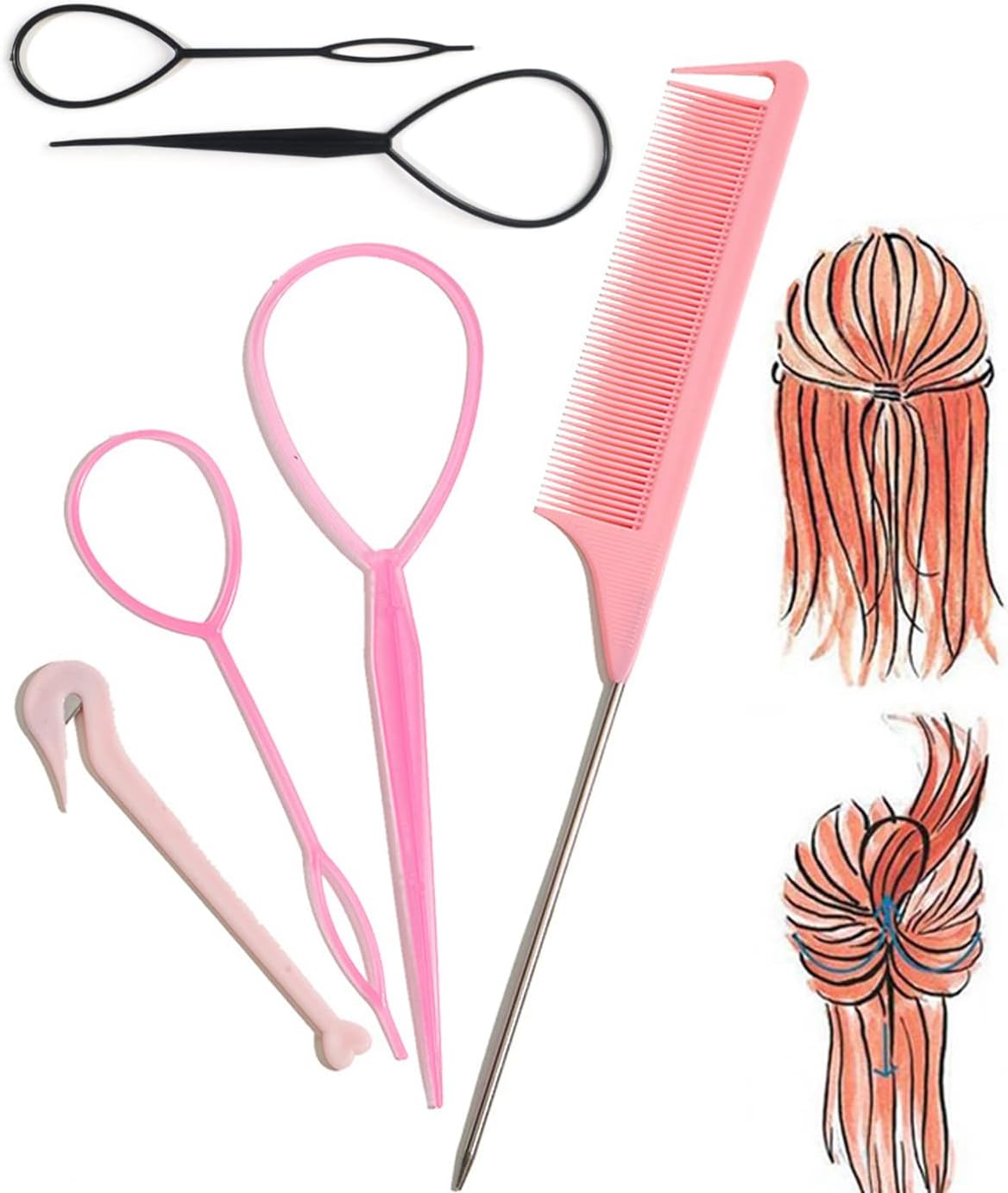 XPEX Set of 6 Women Hair Accessories Styling Tools Accessories DIY Hair Bands