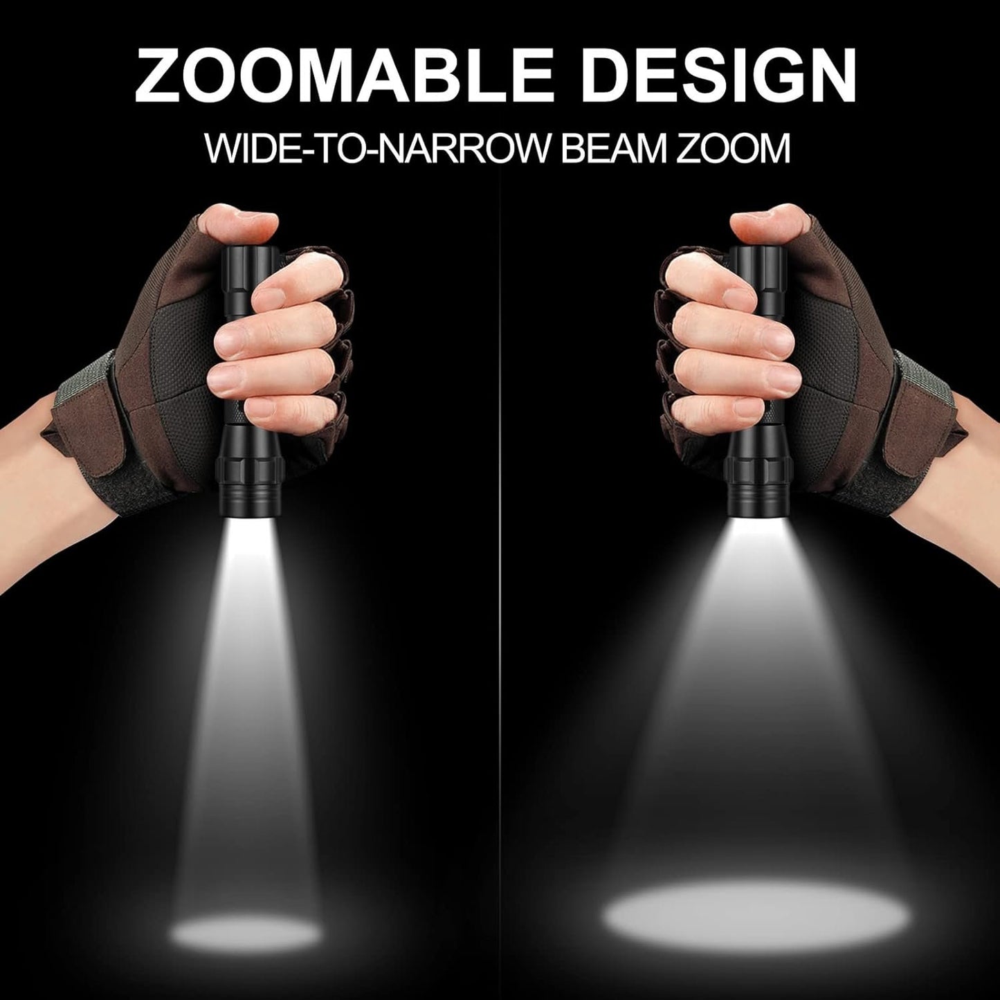 FandyFire Tactical Flashlight with Holster, 1000 High Lumen Single Mode LED Flashlight Duty Belt Flashlight with Holder, Zoomable Law Enforcement Flashlights