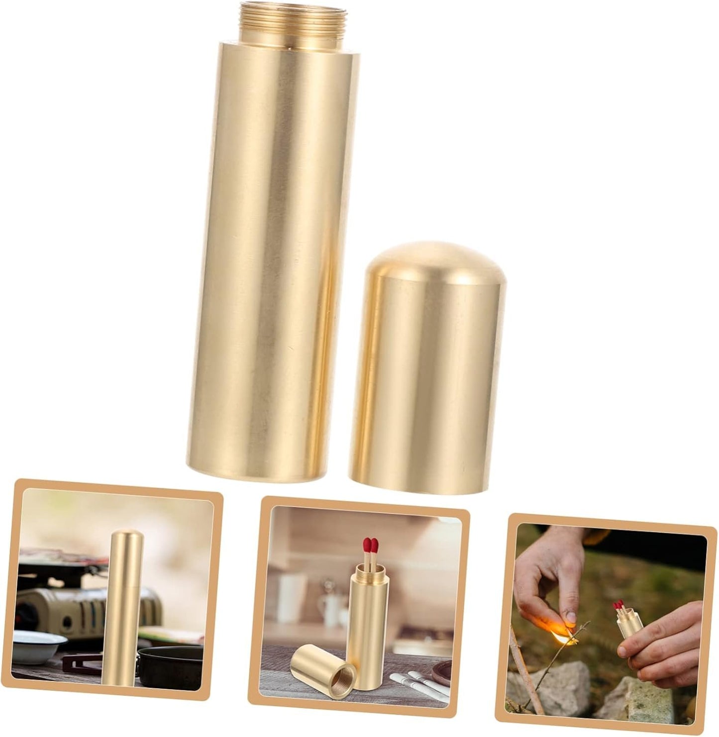 JUMPLAWN Outdoor Match Case Portable Camping Match Holder Durable Metal Survival Match Container