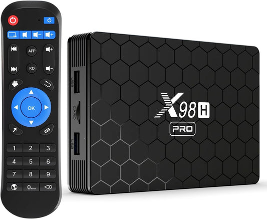 Android 12.0 TV Box 2025, LEFFOT X98H Pro 4K Ultra HD Android Box, 4GB RAM + 32GB ROM, Smart TV Box with HDR10+, 2.4G & 5G WiFi 6, 1000M Ethernet, BT 5.0, Allwinner H618 Quad core ARM Cortex A53